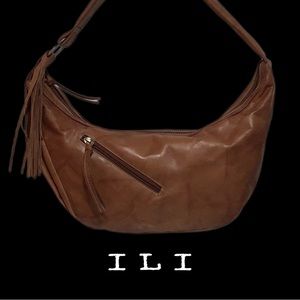 Vintage ILI New York, Toronto Genuine Leather Hobo Bag, Brown